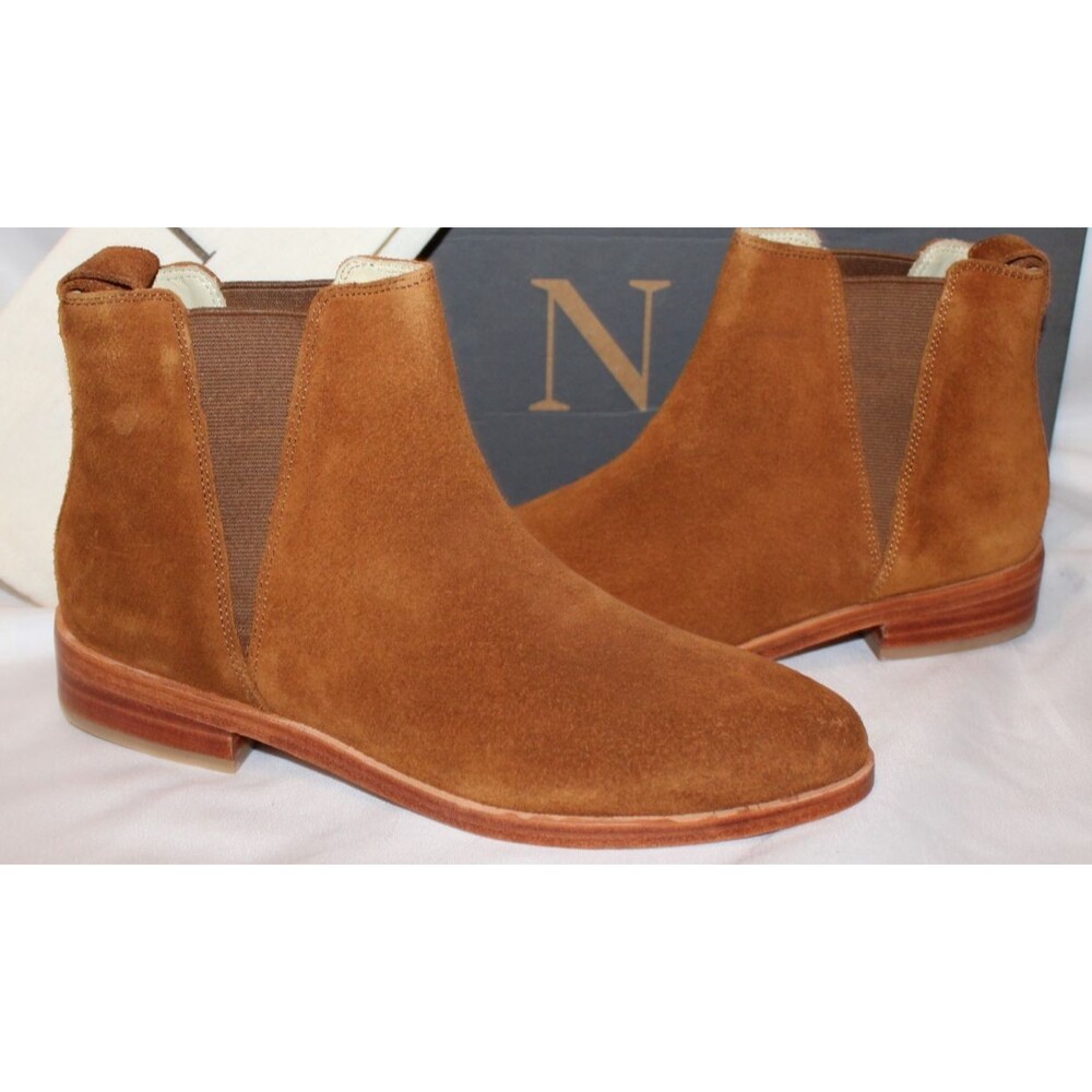 Nisolo Women's Eva Suede Everyday Chelsea Boot Nutmeg Size 6 NEW $228
